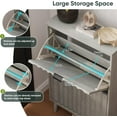 thumbnail image 5 of Semiocthome Shoe Cabinet with 2 Flip Drawers Farmhouse Shoe Storage Organizer for Entryway, Grey, 5 of 6