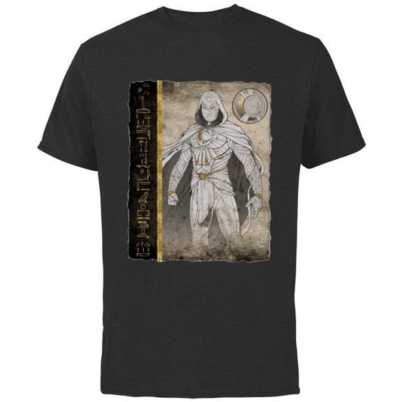 Marvel Moon Knight Egyptian Papyrus - Short Sleeve Cotton T-Shirt for Adults - Customized-Black