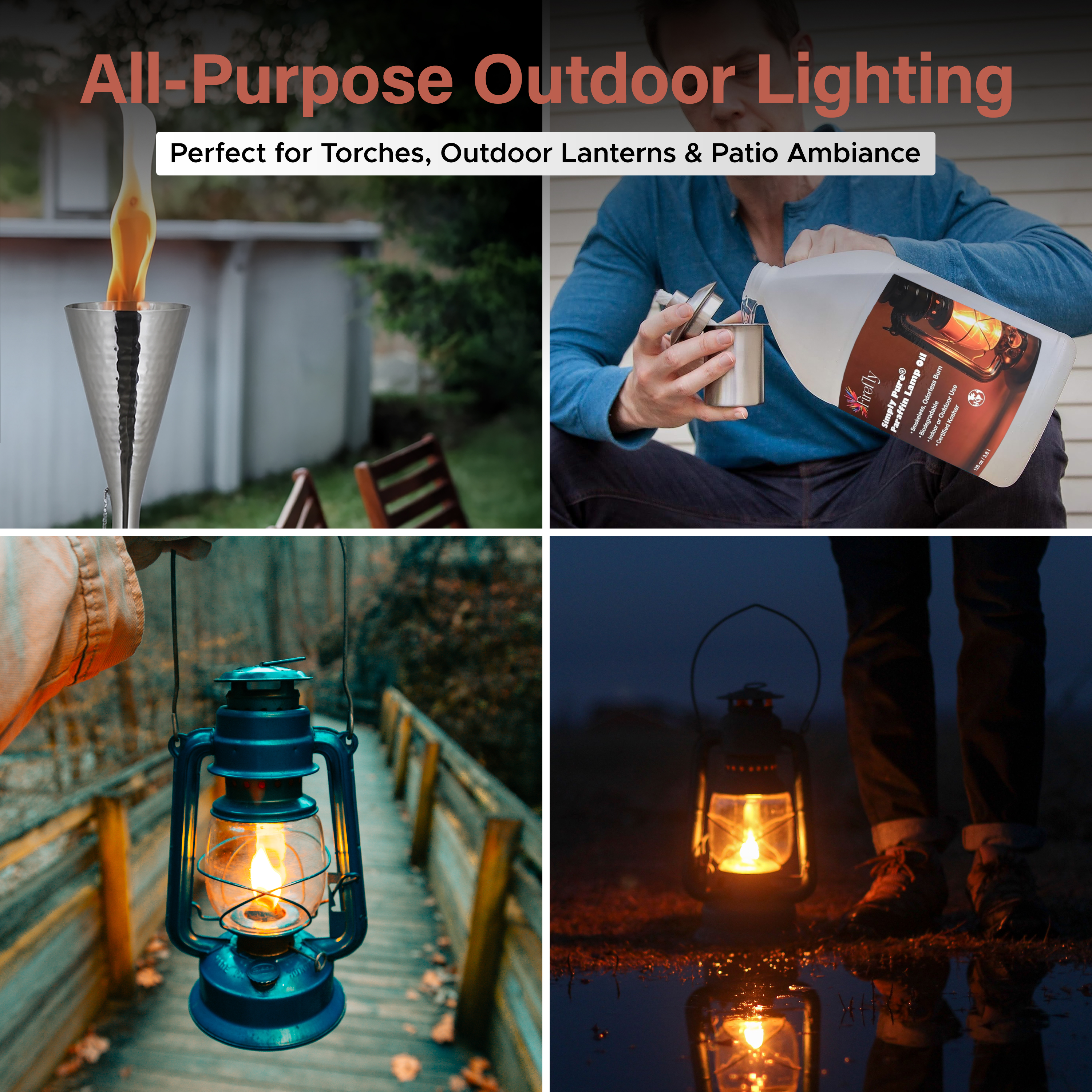 Firefly Fuel Premium Liquid Paraffin Lamp Oil for Indoor Use 1 Gallon - Indoor Smokeless Odorless Paraffin Oil Fuel for Lamps, Lanterns, Candles, Long-Lasting Burn, Kosher