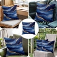 thumbnail image 6 of Abstract Marble Throw Pillow Cover Navy Gold Texture Modern Style Simple Cotton Linen Cushion Cover Throw Pillow Case with Invisible Zipper for Couch Sofa Bed Chair Car 26x26 Inch, 6 of 9