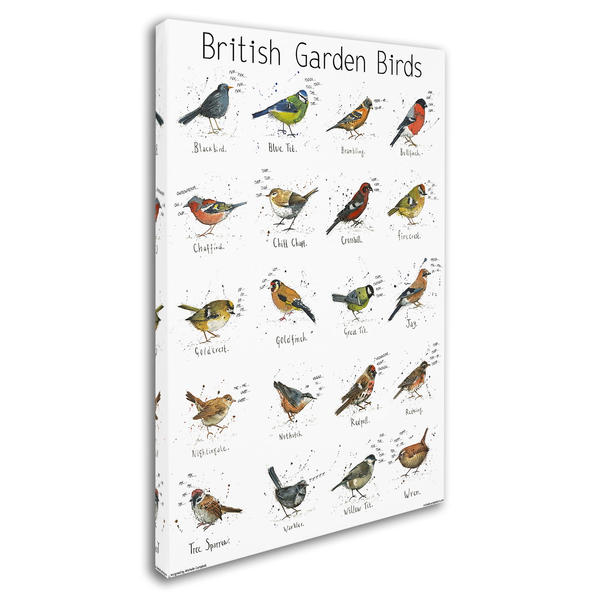 Trademark Fine Art 'Garden Bird Print' Canvas Art by Michelle Campbell