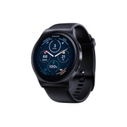 Motorola Moto Watch 120 - Black zinc alloy - smart watch with strap - silicone - display 1.43" - Bluetooth, Bluetooth - 1.94 oz - phantom black