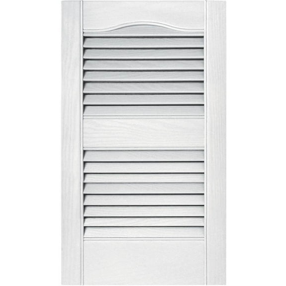 Ekena Millwork 15 in. Vinyl Louvered Shutters in White - Set of 2 14.5 in. W x 1 in. D x 42.75 in. H 5.66 lbs.