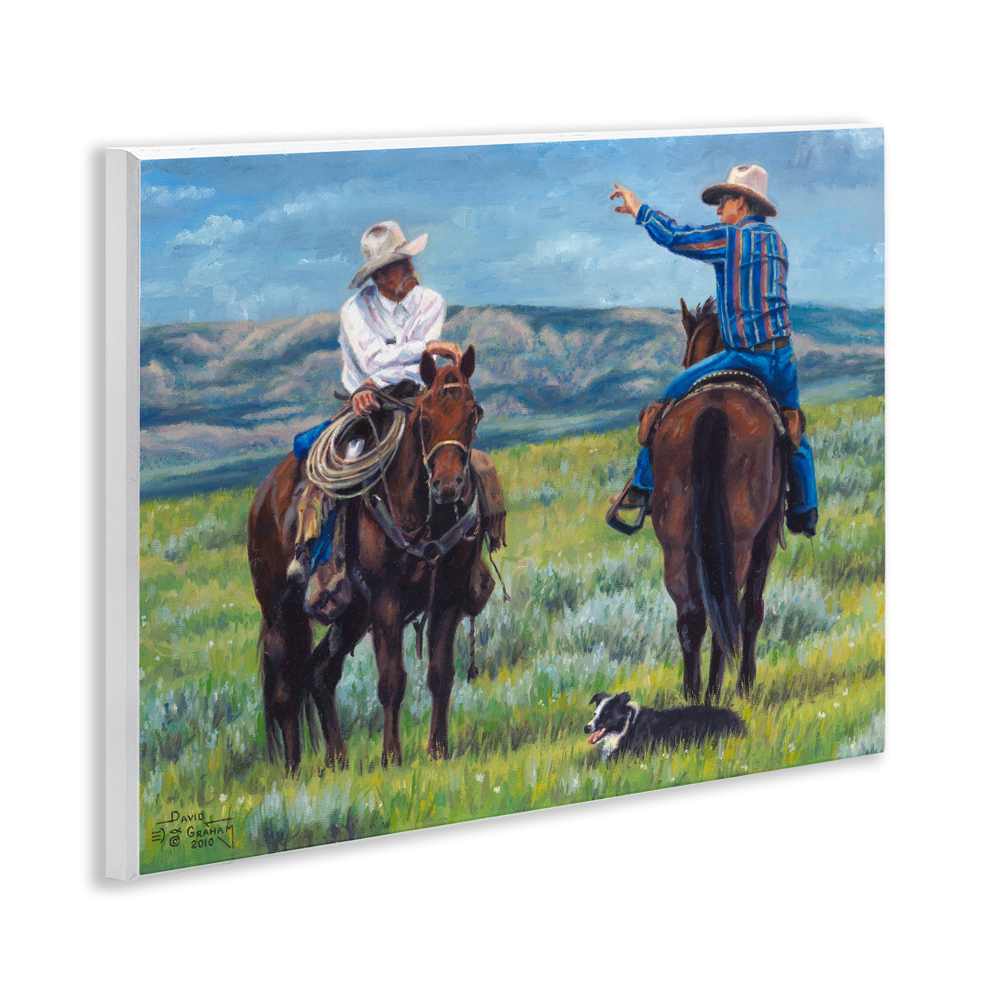 Stupell Industries Cowboy Logic Scene Animals & Insects Painting Unframed Art Print Wall Art, 14 x 11