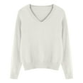 thumbnail image 4 of cocolona Women's V-Neck Knit Sweater Fall Winter Soft Warm Long Sleeve Shirts Fashion Casual Loose Pullover Tops, 4 of 5