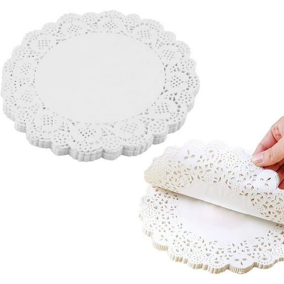 Topboutique Paper Doilies,150 Pieces 4.5 inch White Paper Doilies,Lace Paper Doilies,Round Doilies for Food,Disposable Decorative Paper Doily for Cakes Desserts Crafts Party Wedding Tableware Decor