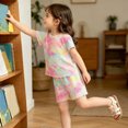 thumbnail image 5 of Cethrio Girls' Summer Pajama Sets, Breathable 2 Piece Casual Short Sleeve Kids' Sleepwear Multicolor Size 2-3 T, 5 of 6