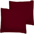 thumbnail image 2 of 600 Thread Count 100% Egyptian Cotton Pack of 2 Euro 28 x 28 Inches, Burgundy Solid Pillow Shams Cushion Cover, Super Soft Decorative European Square Pillow Shams Envelope Closure, 2 of 5
