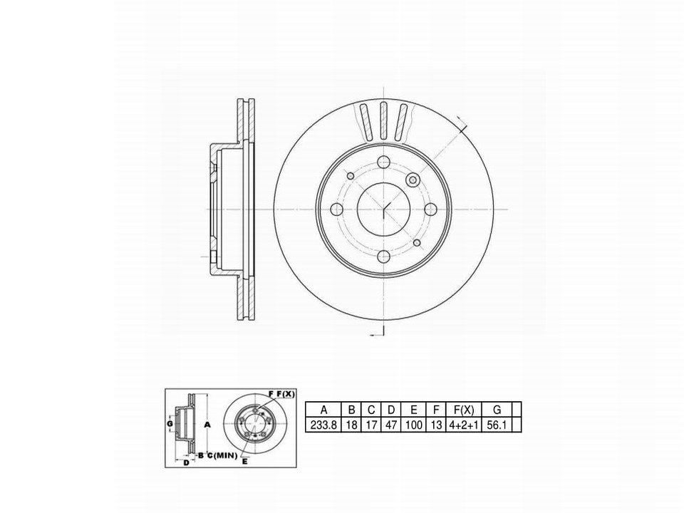 Winstop Brake Rotor, Front WS232926, Daihatsu Charade 1992-1989