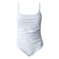 thumbnail image 5 of QHFBli Women's Sexy Ruched Side One Piece Bathing Suit Scoop Neck Spaghetti Strap Swimsuits, 5 of 6