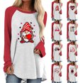 thumbnail image 4 of Women Multiple Color Exquisite Retro Smooth V-neck Printing Long Sleeve Polyester Top Blouse Shirt(Black,L), 4 of 4