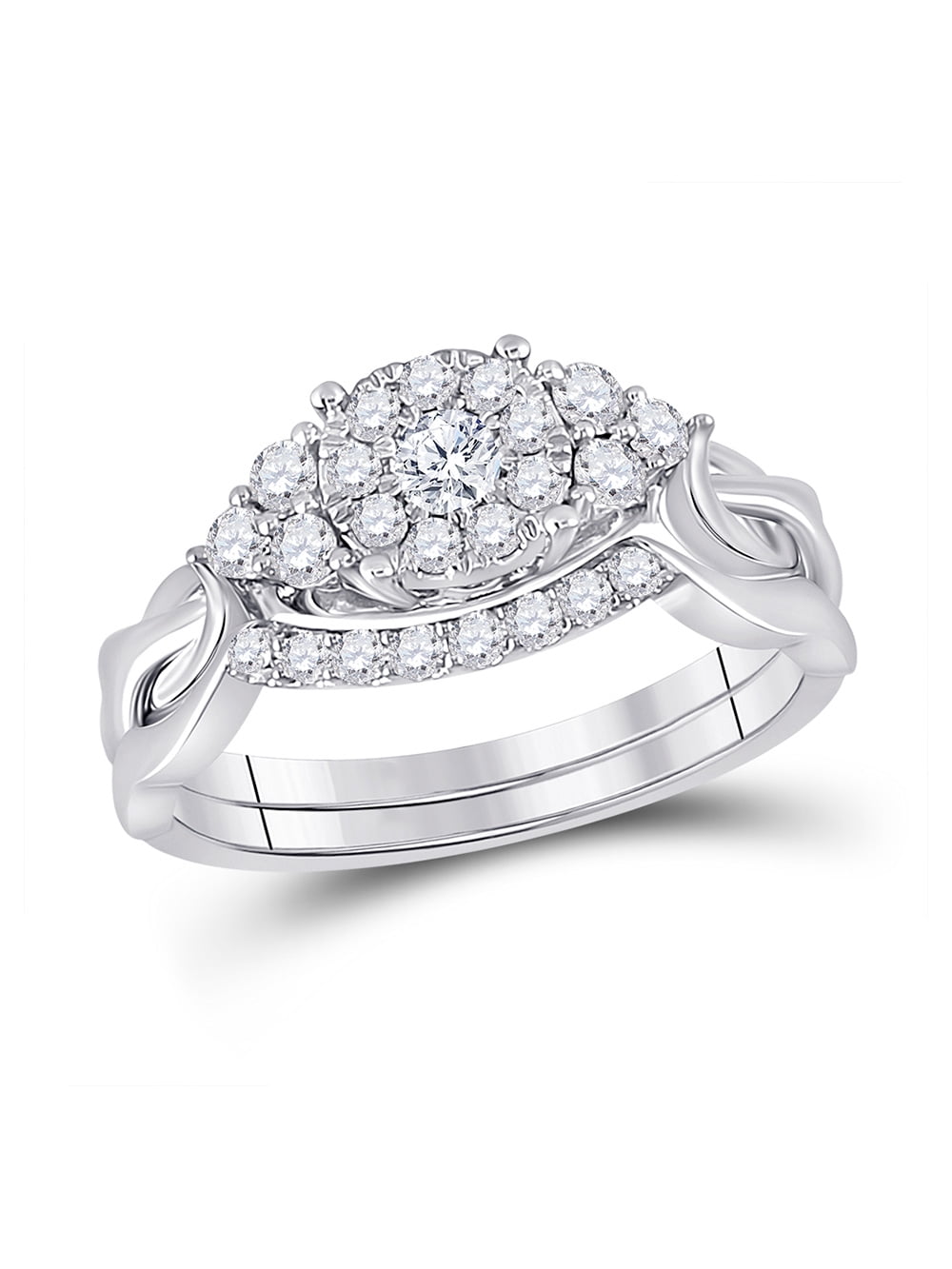 Details about   Round Cut D/VVS1 Diamond Engagement Wedding Rings Sets Bridal White Gold Finish 