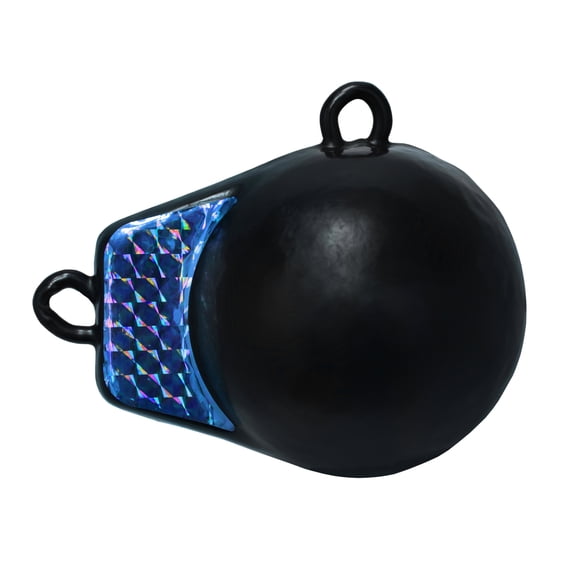 Extreme Max 3006.8955 Coated Ball-with-Fin Downrigger Weight - 15 lbs. with Blue Flash