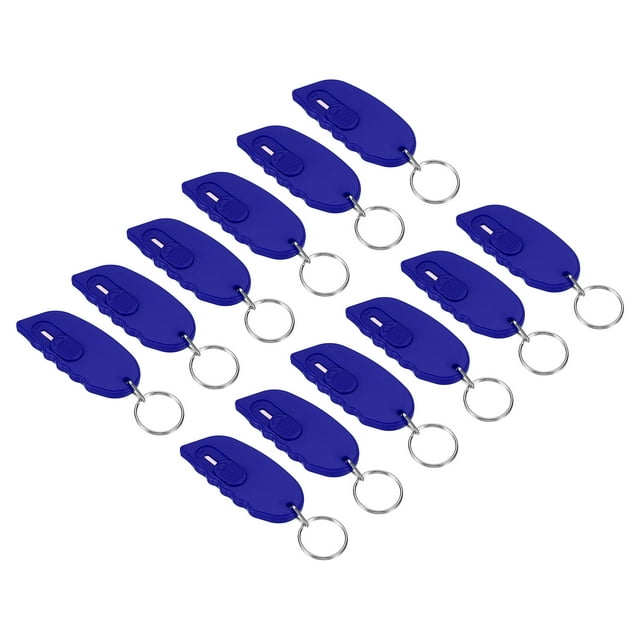 Unique Bargains Mini Portable Box Cutter, Package Opener Small Utility Office Letter Opener Blue 12Pack