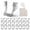 Silver 2" x 4" Joist Hangers - 25 pcs, variant on 25 2x4 Joist Hangers With Screws Galvanized Face Mount Hurricane Ties 20-gauge Steel Rafter Clips For Woods Floor Deck Ceiling Trusses Lumber Beam Connectors