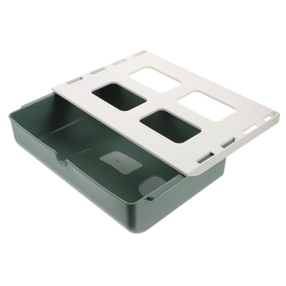MLINS under Desk Drawer Storage Box under Desk Storage Shelf Office 33X23.5Cm Green