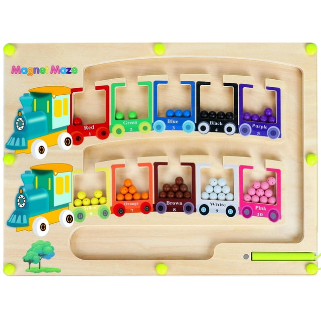 Juego de rompecabezas de madera Magnetic Color & Number Maze Montessori