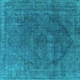 thumbnail image 1 of Ahgly Company Machine Washable Indoor Square Oriental Turquoise Blue Industrial Area Rugs, 3' Square, 1 of 4