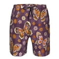 thumbnail image 4 of Kll Buffalo Plaid And Butterflys Men'S Casual Summer Beach Shorts Hawaiian Shorts With Pockets-Small, 4 of 9