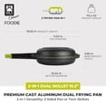 thumbnail image 4 of BRA COOKWARE Foodie Dual Frying Pan | 10.2 inches Double Skillet for Spanish Omelets & Frittatas | Toxic Free Triple Nonstick Coating | Full Induction Reversible Skillet | Cast Aluminum Flip Pan, 4 of 8