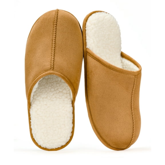 cosyone1997 Men's Scuff Slippers Indoor Outdoor Memory Foam House Shoes Non-slip Rubber Soles