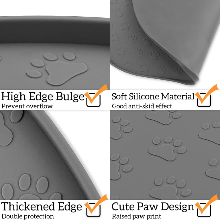 Ptlom Silicone Pet Placemat, Waterproof Food & Water Mat photo 3