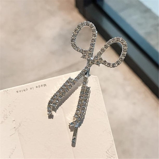 Pinzas para el cabello para mujeres, pinzas para peinar, pinzas para el cabello para niñas, tijeras con diamantes de imitación, horquillas para el cabello, tocados, horquillas para el cabello, accesor