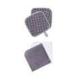 thumbnail image 2 of 6pcs/set Oven Gloves Mitts Cotton Microwave Heat Insulation Mat Oven Gloves Washable Kitchen Washable Kitchen Rags, Gray Rag, 2 of 9