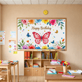 thumbnail image 6 of Watercolor Floral Butterfly Happy Birthday Banner Backdrop Party Decorations for Birthday Party Photography Props Background Decors, 6 of 8