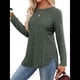 thumbnail image 3 of Camisas de Larga para Mujer, Blusas Tipo Túnica para Mujer, Suéteres Básicos Holgados y Elegantes con Cuello Redondo para Mujer. Verde XXL, 3 of 7