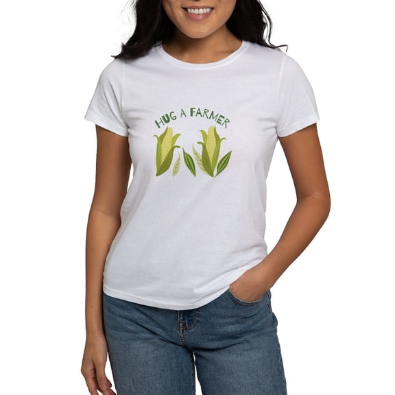 CafePress - Hug A Farmer T Shirt - Women's Classic T-Shirt