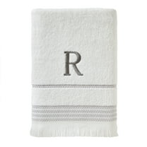 SKL Home Casual Monogram Bath Towel, "R", White