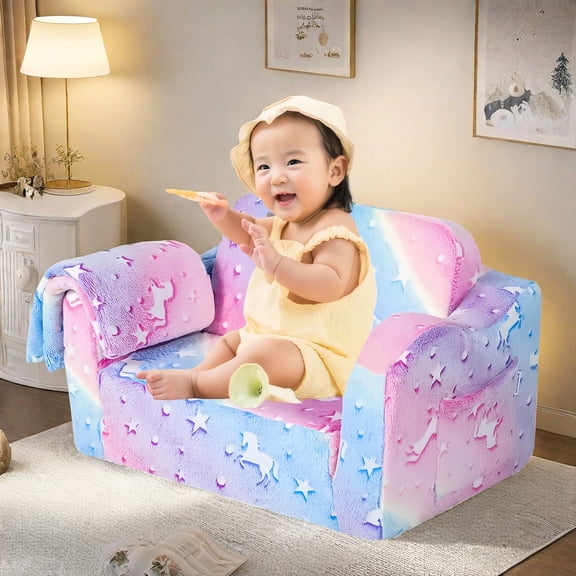 Pink Modular Convertible Sofa / Ideal for Kids' Play and Relax in Living Space