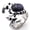 Blue, variant on Vintage Men's Titanium Steel Ring Domineering Scorpion Gemstone Stainless