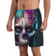 thumbnail image 2 of Balery Modern Abstract Colorful Skull B Traje de Baño Estilo Hawaiano para Hombre, Shorts de Secado Rápido con Bolsillos-Medium, 2 of 6