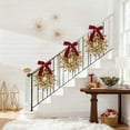 thumbnail image 5 of BinKFF 15.75" Artificial Christmas Wreaths for Front Door Gold Wreath with Red Bow and Magnolia Leaves for Christmas Thanksgiving Winter Holiday Door Decoration, 5 of 9