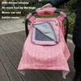 thumbnail image 4 of ICOPUCA 2-Layer Baby Car Seat Canopy & Carrier Cover - Pink with White Dots, Soft Minky Fabric, Mesh Window, 4 of 9