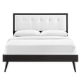 thumbnail image 4 of Willow Twin Wood Platform Bed With Splayed Legs Black White, 4 of 7