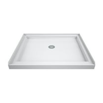 DreamLine SlimLine 32 in. D x 32 in. W x 2 3/4 in. H Center Drain Single Threshold Shower Base in White