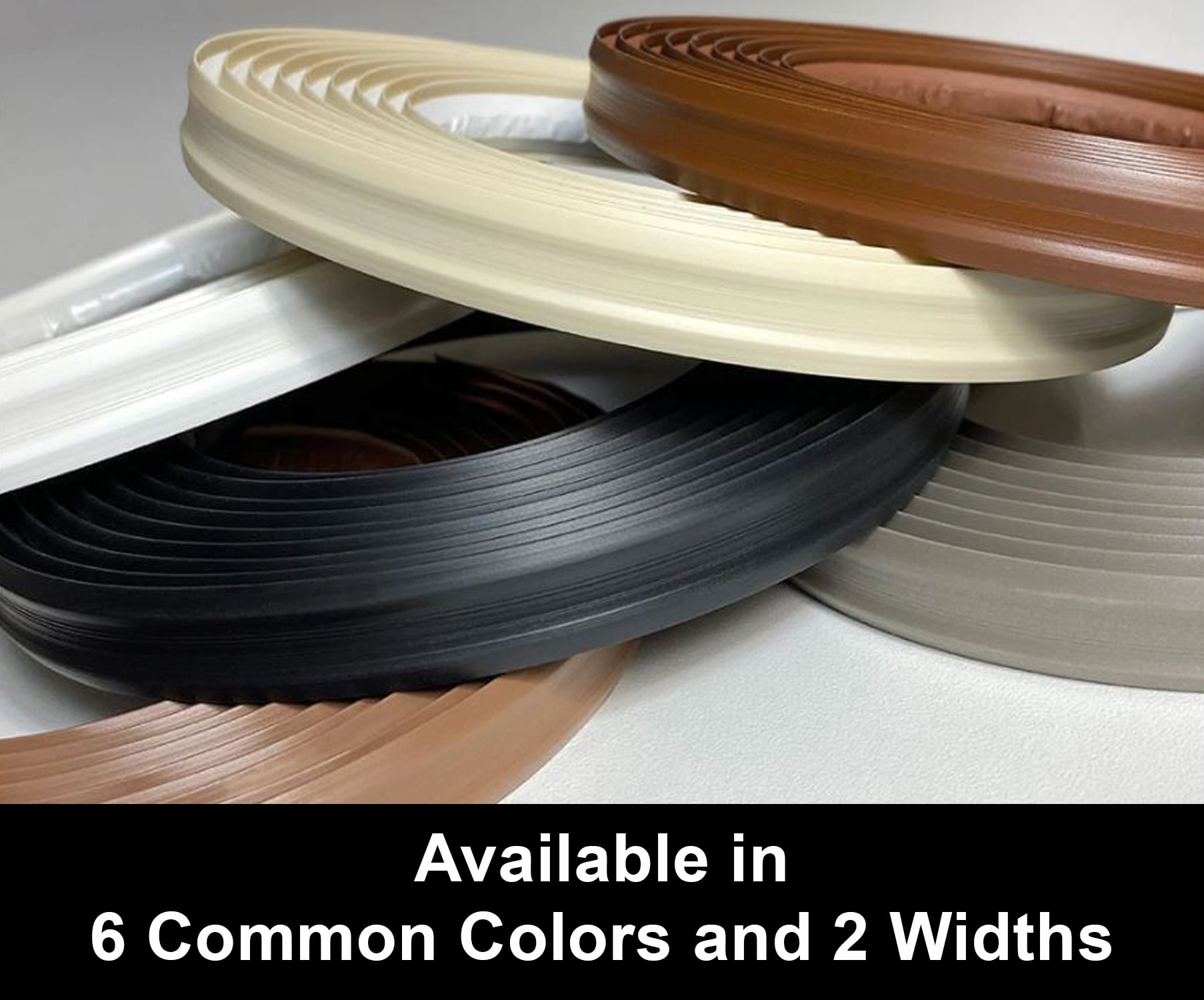 InstaTrim 1/2" Flexible Trim Moulding & Caulk Strips, Dark Brown, 10 ft each, 2 Pack