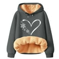 thumbnail image 2 of Women's Winter & Spring Must-Have! Warm Fleece Hoodie Pullover Soft Thermal Long Sleeve Solid Printed Loose Casual Plus Size & Fashion Outdoor Hoodies, 2 of 4