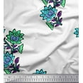 thumbnail image 1 of Soimoi Velvet Fabric Leaves & Floral Block Printed Fabric 1 Yard 58 Inch Wide, 1 of 3