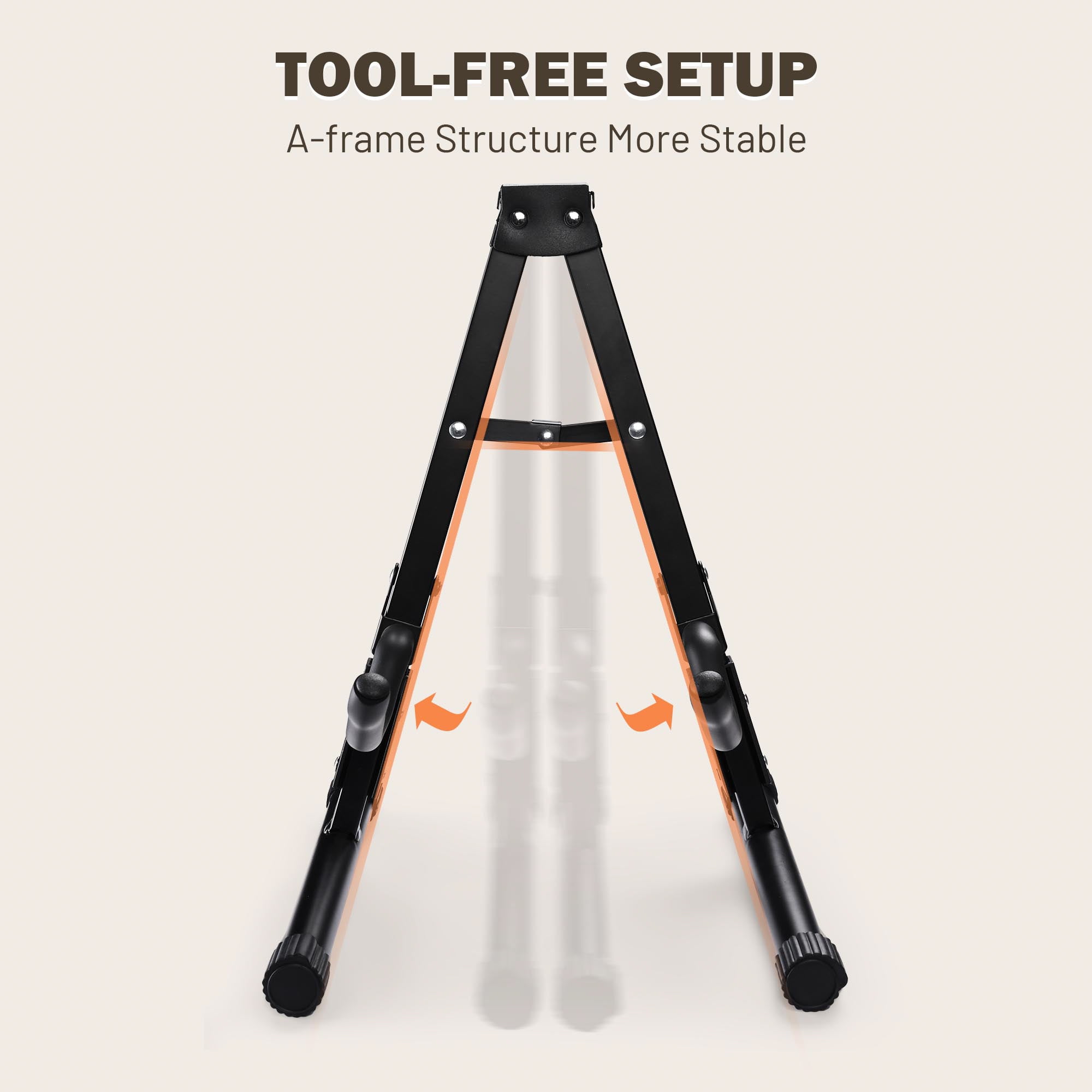 Yescom Folding Guitar Stand Floor A-Frame with Foam Arms Black Instrument Display Stand Universal Fit for Acoustic Guitars Banjo Electric Bass