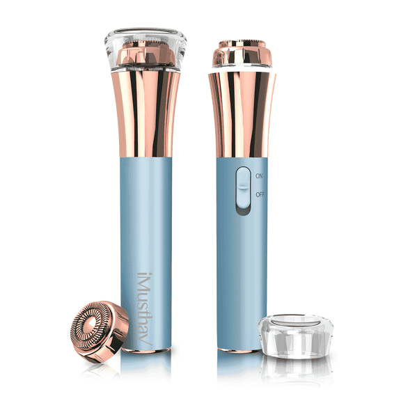 iMusthav Facial Hair Remover Trimmer , Flawless Painless Electric Razor, 18K Gold-Plated, USB Rechargeable, 360° LED for Face and Lip Hair.