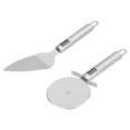 thumbnail image 1 of Domqga Pizza Spatula,Pizza Cutter,Pizza Cutter 2PCS Stainless Steel Blade Polishing Process Ergonomic Handle Shovel Rolling Cut Pizza Cutter, 1 of 8