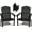 Black, variant on Adirondack Chair, Stackable All-Weather HDPE Outdoor Patio Chair, Durable Porch Lawn Fire Pit Chairs, Space-Saving Design for Easy Storage