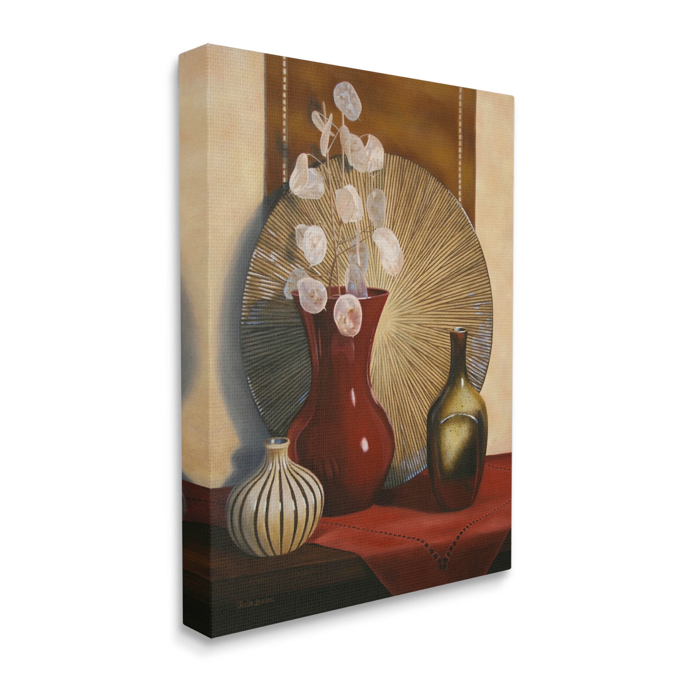 Stupell Industries Ornate Floral Vase Still Life Painting Gallery Wrapped Canvas Print Wall Art, Design by Cecile Baird
