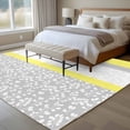 thumbnail image 5 of Abstract Yellow Washable Living Room Rugs 6'x9', Grey Stripes Floral Plant Modern Vintage Low Pile Throw Large Area Rug Non-Slip Sturdy Edge Binding Carpet for Dining Room Kitchen Office, 5 of 9