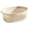 thumbnail image 2 of YardChic Plastic Food Strainer, Single Layer Deepened Thick Drain Basket, Fast Draining Holes Sturdy Multifunctional Washing Organizer for Fruits, Vegetables, Pasta, Kitchen, 2 of 6