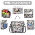 thumbnail image 2 of Large Insulated Tote Bag with Butterfly Floral Design - Leakproof Cooler Bag for Office & Outdoor, Multi-Pocket Waterproof Lunch Tote, 2 of 5